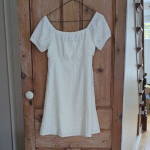 White Eyelet Off-Shoulder Summer Dress